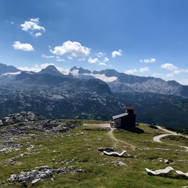 Dachstein gleccserei - kilátás a  Dachstein-Krippensteinről, Ausztria