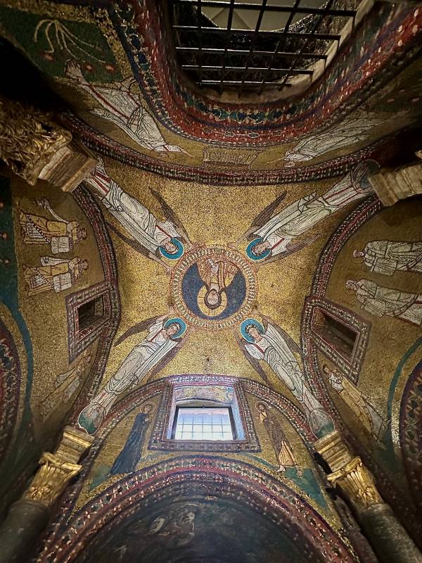 Santa Prassede templom 9. századi díszes moziaikja Róma, Olaszország